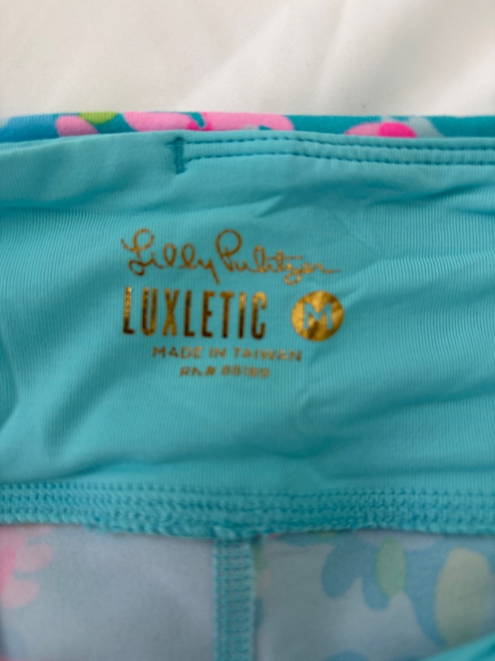 Lilly Pulitzer EUC hardly worn Bright Aqua Floral Workout Leggings - Picture 4 of 6